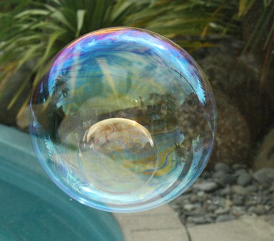  small bubble inside big bubble taking at home first day school hoildays